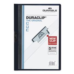 Durable Vinyl DuraClip Report Cover w/Clip, Letter, Holds 30 Pages, Clear/Navy DBL220328