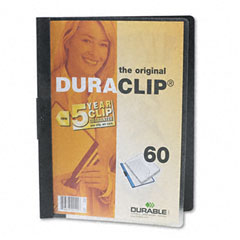 Durable Vinyl DuraClip Report Cover w/Clip, Letter, Holds 60 Pages, Clear/Black DBL221401