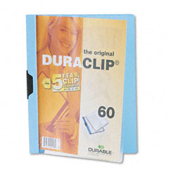 Durable Vinyl DuraClip Report Cover w/Clip, Letter, Holds 60 Pages, Clear/Light Blue DBL221406