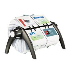 Durable VISIFIX Duo Rotary Business/Address File Holds 800 4 1/8 x 2 7/8 Cards, Black DBL244301
