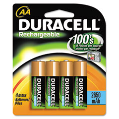 Duracell Rechargeable NiMH Batteries, AA, 4/Pack DURDC1500B4N