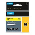 DYMO Rhino Flexible Nylon Industrial Label Tape Cassette, 1/2" x 11-1/2 ft, Yellow DYM18490