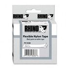 DYMO Rhino Flexible Nylon Industrial Label Tape Cassette, 1/2in x 11-1/2 ft, White DYM18488