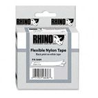 DYMO Rhino Flexible Nylon Industrial Label Tape Cassette, 3/4in x 11-1/2 ft, White DYM18489