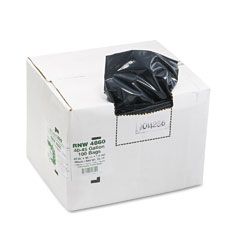 Earthsense Commercial Recycled Can Liners, 45 gal, 1.8 mil, 40 x 46, Black, 100/Carton WBIRNW4860