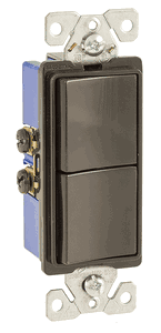 Eaton 7728BK-SP-L 15-Amp 3-Way 120-Volt Decorator Heavy Duty Grade Two Single-Pole Combination Switches, Black