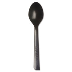 Eco-Products 100% Recycled Content Cutlery, Spoon, 6", Black, 1000/Carton ECOEPS113
