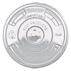 Eco-Products Compostable Cold Drink Cup Lids, Flat, Clear, 1000/Carton ECOEPFLCC