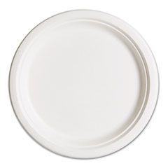 Eco-Products Compostable Sugarcane Dinnerware, 10" Plate, Natural White, 500/Carton ECOEPP005