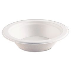 Eco-Products Compostable Sugarcane Dinnerware, 12 oz. Bowl, Natural White, 1000/Carton ECOEPBL12