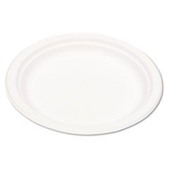Eco-Products Compostable Sugarcane Dinnerware, 9" Plate, Natural White, 500/Carton ECOEPP013