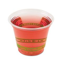 Eco-Products GreenStripe Renewable Resource Compostable Cold Drink Cups, 9 oz., Clr, 1000/Ctn ECOEPCC9SGS