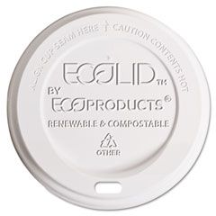 Eco-Products Hot Cup Lid, 8 oz, Translucent, 800/Carton ECOEPECOLID8
