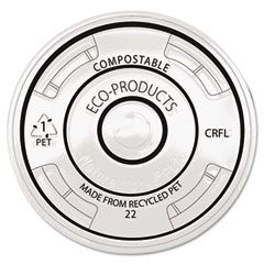 Eco-Products Recycled Content Clear Plastic Cold Drink Cup Lids, Clear, 1000/Carton ECOEPCRFL