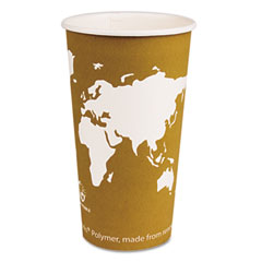Eco-Products World Art Renewable Resource Compostable Hot Drink Cups, 20 oz, Tan, 1000/Carton ECOEPBHC20WA
