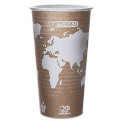 Eco-Products World Art Renewable Resource Compostable Hot Drink Cups, 20 oz, Tan, 50/Pack ECOEPBHC20WAPK