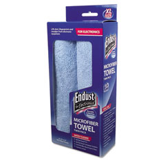 Endust for Electronics Large-Sized Microfiber Towels Two-Pack, 15 x 15, Unscented, Blue, 1 Pack of Two END11421
