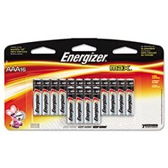 Energizer MAX Alkaline Batteries, AAA, 16 Batteries/Pack EVEE92LP16