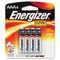 Energizer MAX Alkaline Batteries, AAA, 4 Batteries/Pack EVEE92BP4
