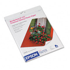 Epson Premium Photo Paper, 68 lbs., High-Gloss, 8 x 10, 20 Sheets/Pack EPSS041465