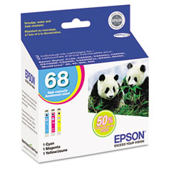 Epson T068520 High-Yield Ink, 3/Pack, Cyan; Magenta; Yellow EPST068520