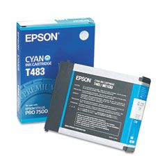 Epson T483011 Ink, 3200 Page-Yield, Cyan EPST483011