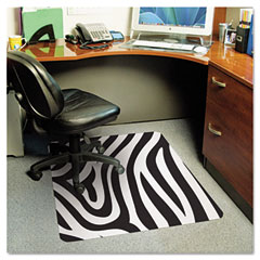 ES Robbins Zebra Print 36X48 Rectangle Chairmat, Multi-Task Series for Hardfloor ESR118771