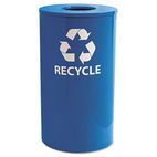 Ex-Cell Indoor/Outdoor Round Steel Recycling Receptacle, 33 gal, Blue EXCRC33RBL