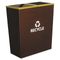 Ex-Cell Metro Collection Recycling Receptacle, Double Stream, Steel, 36 gal, Brown EXCRCMTR2HCP