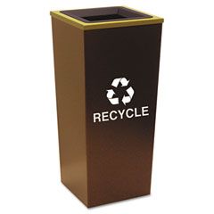 Ex-Cell Metro Collection Recycling Receptacle, Square, Steel, 18 gal, Brown EXCRCMTR1HCP