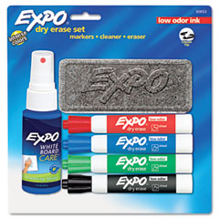 EXPO Low Odor Dry Erase Marker Starter Set, Assorted, 4/Set SAN80653
