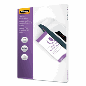 Fellowes 52226 Laminating Pouches,Lgl,3Mil,14-1/2"x9",50/PK,Glossy/CL