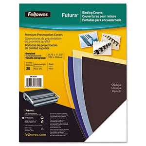 FELLOWES 5224901 Futura(TM) Presentation Covers, Letter, 25pk (Black)