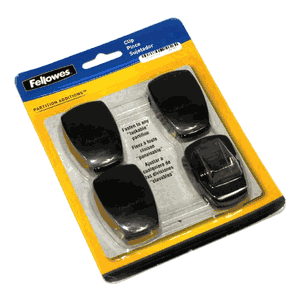 Fellowes 75270 Panel Clip, Adjustable, 1-1/4"x5/8"x1-7/8", 4/PK, Graphite