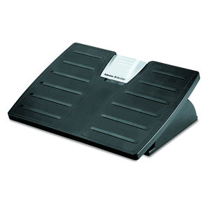Fellowes 8035001 Adjustable Locking Footrest w/Microban, 17 1/2 x 13 1/8 x 5 5/8, Black/Silver