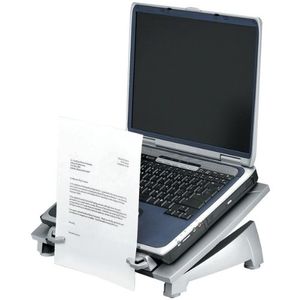 Fellowes 8036701 Office Suites Notebook Stand - Up to 17 inch Screen Support - 10 lb Load Capacity - 6.5 inch Height x 15.1 inch Width x 11.4 inch Depth - Silver, Black