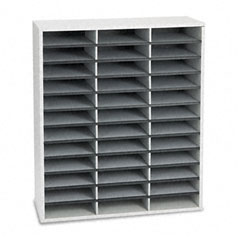 Fellowes Fiberboard Literature Sorter, 36 Sections, 29 x 11 7/8 x 34 3/4, Dove Gray FEL25061