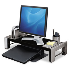 Fellowes Flat Panel Workstation Shelf, 11 1/2 x 25 7/8 x 9 1/4, Gray Laminate Top FEL8037401
