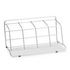 Fellowes Four-Section Wire Catalog Rack, Metal, 16 1/2 x 10 x 8, Silver FEL10402