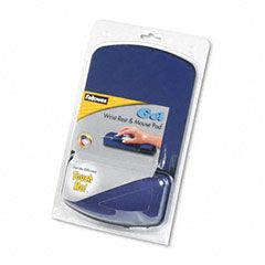 Fellowes Gel Mouse Pad w/Wrist Rest, 6-1/4 x 10-1/8, Sapphire/Black, Jewel Tones FEL98741