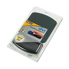 Fellowes Gel Mouse Pad w/Wrist Rest, Nonskid, 6-1/4 x 10-1/8, Platinum/Graphite FEL91741