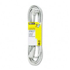 Fellowes Indoor Heavy-Duty Extension Cord, 3-Prong Plug, 1 Outlet, 15-ft. Length, Gray FEL99596