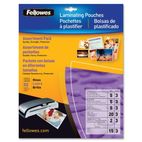 Fellowes Laminator Pouches ,Starter Pk,3mil., 52/PK,Asstd Sizes,Clear
