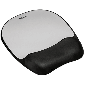 Fellowes Memory foam Mouse Pad/Wrist Rest- Silver Streak (9175801)