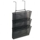 Fellowes Mesh Partition Additions Three-File Pocket Organizer, 12 5/8 x 16 3/4, Black FEL75901