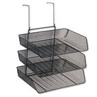 Fellowes Mesh Partition Additions Three-Tray Organizer, 13 3/8 x 14 x 17 5/8, Black FEL75902