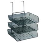 Fellowes Mesh Partition Additions Triple Tray, Side Load, Letter Size, Black (75902)