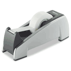 Fellowes Office Suites Desktop Tape Dispenser, 1" core, Plastic, Heavy Base, Black/Silver FEL8032701