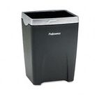 Fellowes Office Suites Divided Pencil Cup, Plastic, 3 1/16 x 3 1/16 x 4 1/4, Black/Silver FEL8032301