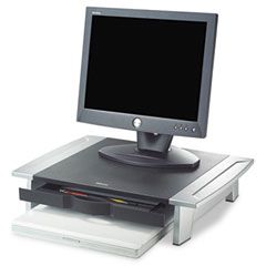 Fellowes Office Suites Monitor Riser, 20 x 14 1/16 x 4 - 6 1/2, Black/Silver FEL8031101